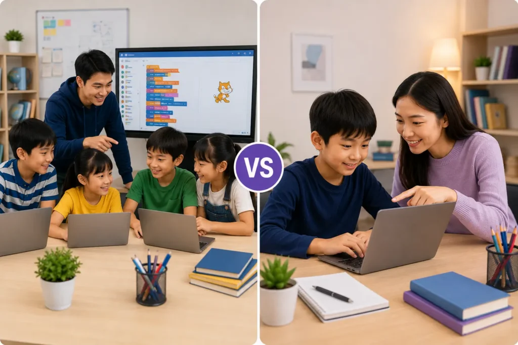 Kelas Coding Grup vs Privat 1-on-1: Mana Cocok untuk Anak?